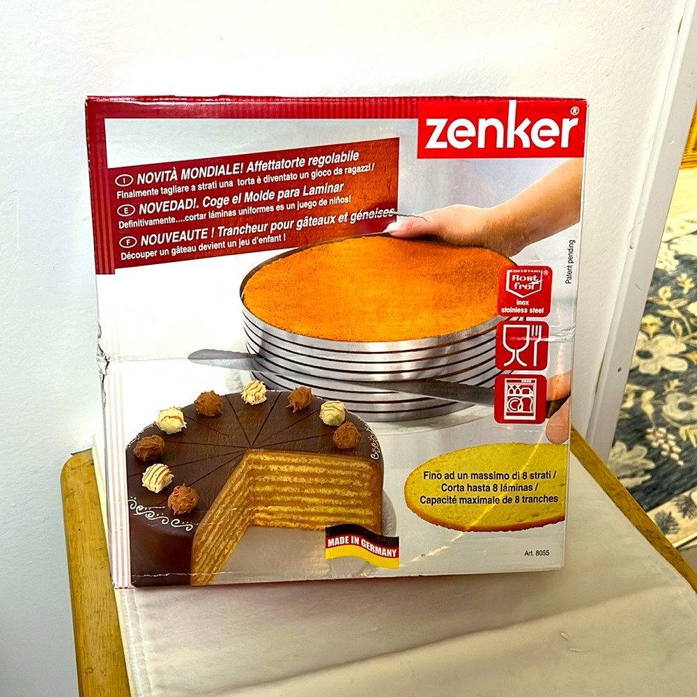 NWT Zenker Adjustable Cake Slicer - Silver - Picture 2 of 7